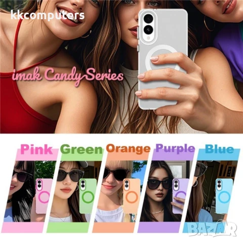 Samsung Galaxy S25 Edge IMAK Силиконов Калъф Candy Series TPU +PET/ MagSafe и Протектор, снимка 2 - Калъфи, кейсове - 50614849