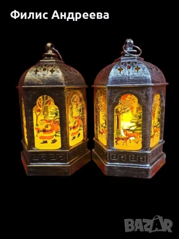 Коледен декоративен светещ фенер, снимка 1