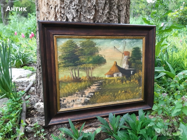 Красива Стара Картина Прованс Живопис Маслени Бои на Платно, снимка 2 - Картини - 51790004