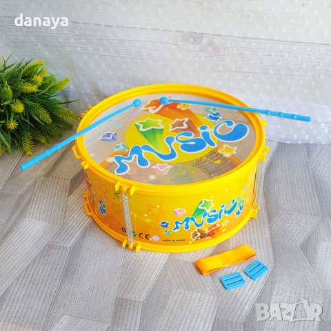 2903 Детски барабан с палки и коланче, Ф26см, снимка 3 - Музикални играчки - 36881861
