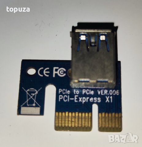 PCIe x1 to x16 Riser Разширител за козачка miner, снимка 3 - Кабели и адаптери - 44184998