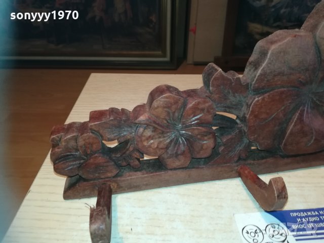 Закачалка стенна със цветя дърворезба 3012201954, снимка 15 - Колекции - 31262703