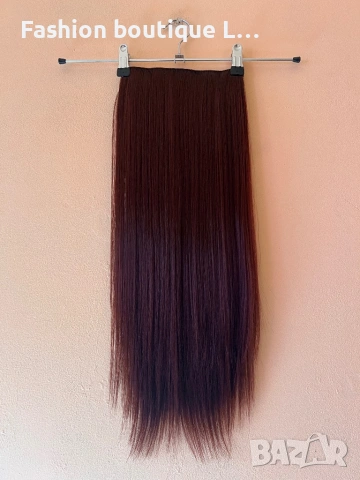 Лилава треса екстеншън 100 гр. с дължина 60 см. ширина 25 см. с 5 щипки може да се къдри и изправя ❤