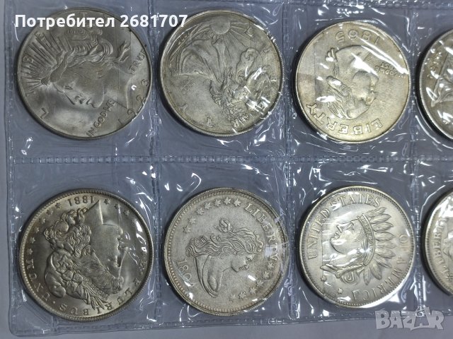 Посребрени реплики на стари долари, снимка 4 - Нумизматика и бонистика - 39607546