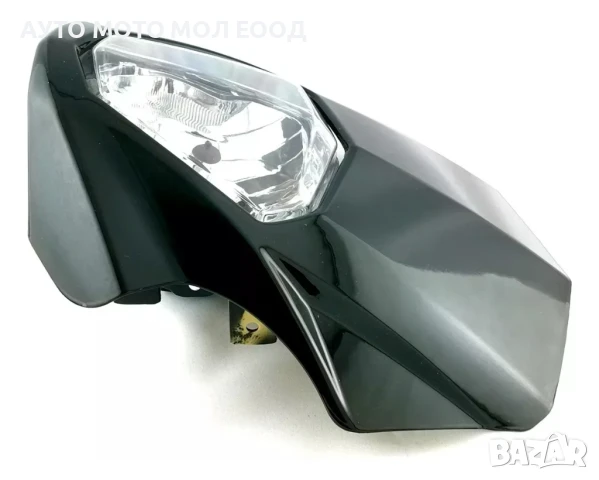 Преден спойлер с Фар и крушка Н4 за Мотор - Черен., снимка 4 - Аксесоари и консумативи - 50424939