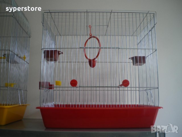 Клетка за  птици  средна L  плосък покрив за 1 или няколко броя птици (папагали) 