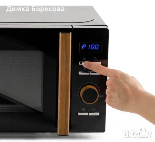 Микровълнова фурна 20L,черна, дигитална, снимка 3 - Микровълнови - 48079902