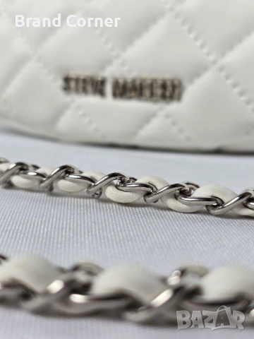 Нова дамска чанта Steve Madden - бяла капитонирана, снимка 3 - Чанти - 54355054