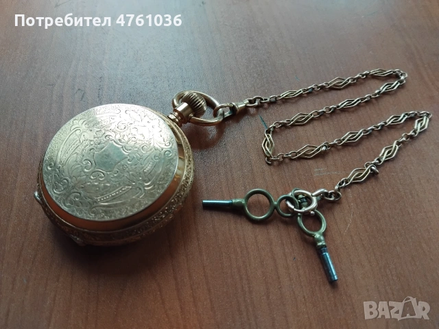 Позлатен джобен часовник "Elgin" с кюстек , снимка 17 - Антикварни и старинни предмети - 54055761