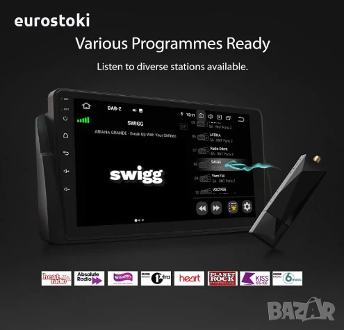 EONON Mini DAB + адаптер за автомобилно радио Android 4.4+ USB DAB+ приемник с антена, снимка 9 - Аксесоари и консумативи - 51344301