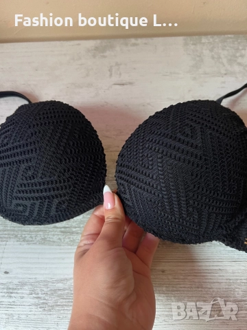 Черен бански с златни детайли М размер долницата е с висока талия и горницата е с подплънки 🖤, снимка 9 - Бански костюми - 52400888