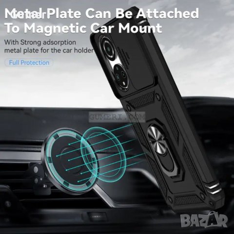 Huawei Honor X7 - Противоударен Хибриден Кейс с Капак и Ринг, снимка 4 - Калъфи, кейсове - 38372416