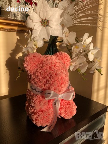 Мече от вечни рози в подаръчна кутия Свети Валентин, снимка 14 - Други - 30809241