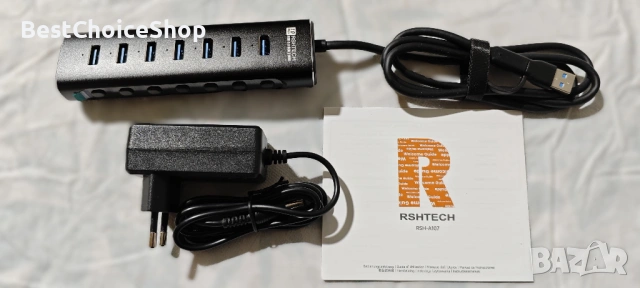 USB 3.2 активен хъб 7 порта, снимка 8 - USB кабели - 53376318