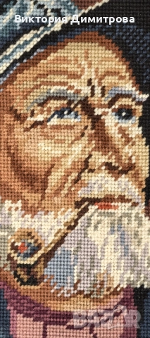 Гоблен "Рибарят" , снимка 3 - Гоблени - 51436076