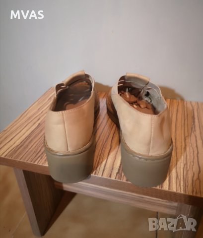 Нови кожени ежедневни обувки бежови 37 номер, снимка 4 - Дамски ежедневни обувки - 29268052