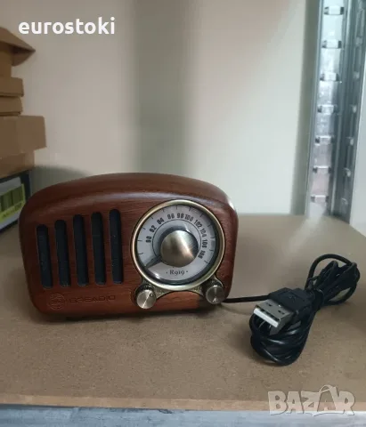 Винтидж радио Greadio от естествено орехово дърво, мини FM радио в ретро стил, Bluetooth , снимка 8 - Други - 56184956