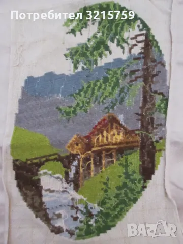 Ръчно шит гоблен - 23х15см., снимка 5 - Гоблени - 50100280