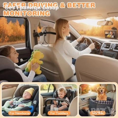 Нова Детска Car Seat Камера 1080P, 360° Ъгъл, Стабилна Вендуза за кола, снимка 5 - Друга електроника - 52497934