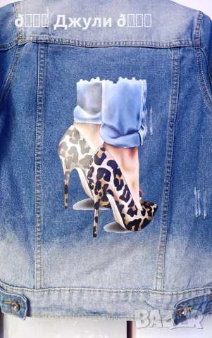 Бутиково дънково яке с перли и камъни, снимка 9 - Якета - 53874395