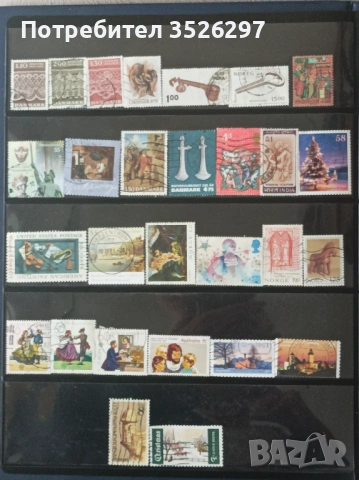 Колекция от марки на тема Религия и тема Изкуство, снимка 6 - Филателия - 53139225