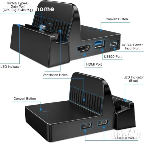 Докинг станция за Nintendo Switch/Nintendo Switch OLED, снимка 8 - Аксесоари - 47328127