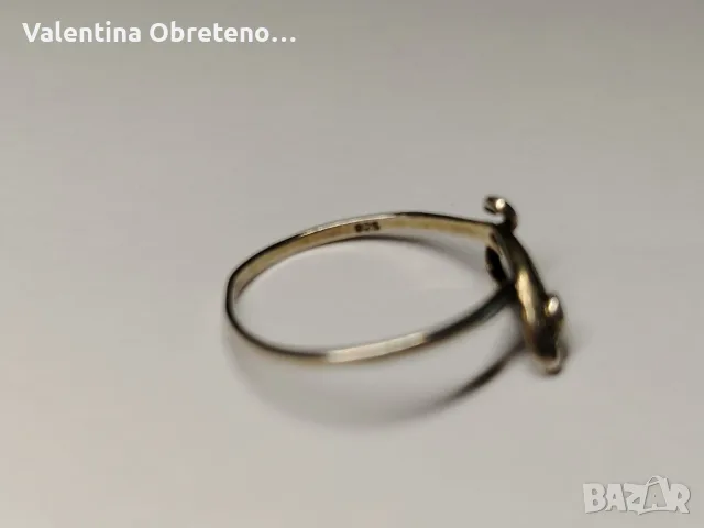 Дамски сребърен пръстен змия