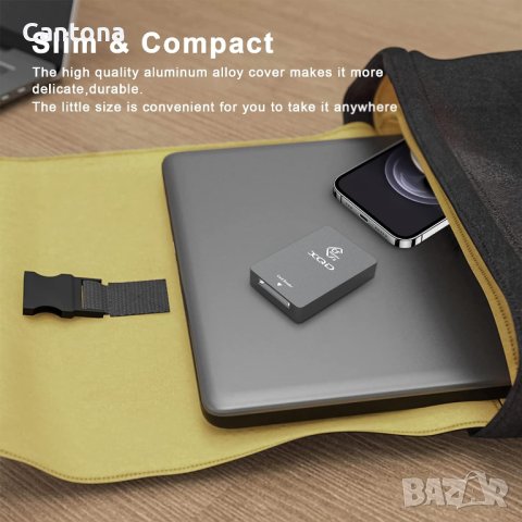 CFexpress Type B и XQD четец на карти USB 3.1 Gen 2 10Gbps, алуминиев, съвместим с Thunderbolt 3, снимка 6 - Чанти, стативи, аксесоари - 42635091