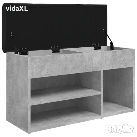vidaXL Пейка за обувки, бетонно сив, 82x32x45,5 см, инженерно дърво, снимка 5 - Маси - 56148140
