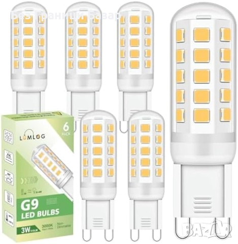 Нови G9 LED крушки 3W 510lm топла светлина 3000K 6 броя комплект осветление дом