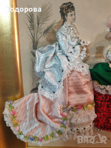 Старинна авторска картина- Парижка модна икона, снимка 4 - Антикварни и старинни предмети - 36482840