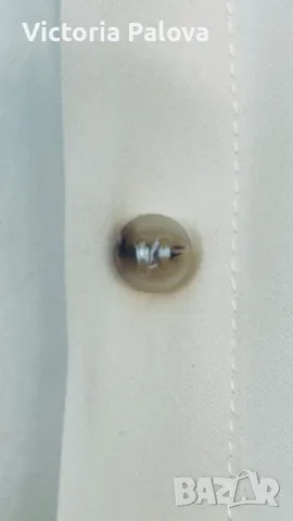 Копринена риза H&M екрю, снимка 3 - Ризи - 47873653