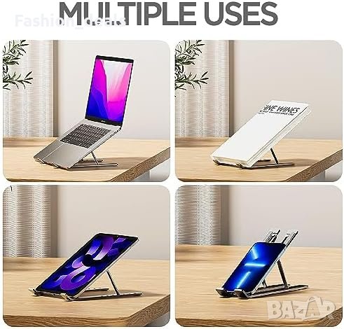 Нова Ергономична Стойка за Лаптоп 7-17 инча  Преносима Охлаждаща Регулируема, снимка 3 - Друга електроника - 42624902