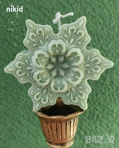 3d дълбока снежинка с цвете силиконов молд форма фондан шоколад гипс смола свещ декор сапун, снимка 2 - Форми - 38529192