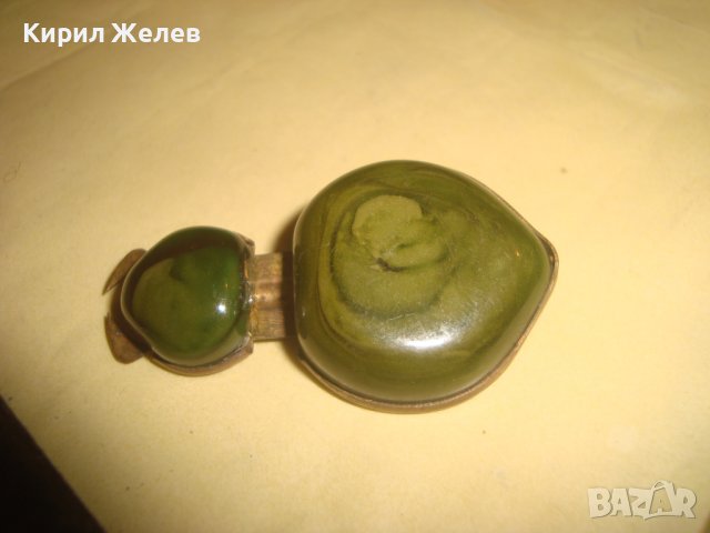 ВИНТИДЖ АР НУВО БРОШКА СКАРАБЕЙ МАЙСКИ БРЪМБАР БРОНЗ и ЦВЕТНА КЕРАМИКА ХУДОЖЕСТВЕНА МАЙСТОРСКА 31395, снимка 4 - Антикварни и старинни предмети - 38056154