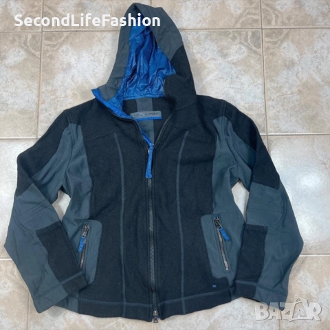 Спортно яке Marc Cain с качулка, вълна полиестер дамско размер M-L, снимка 5 - Якета - 52632736