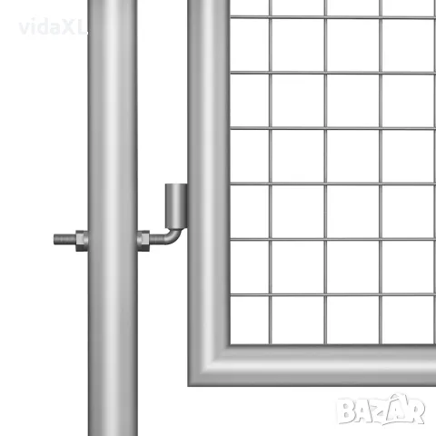 vidaXL Градинска порта, поцинкована стомана, 105x150 см, сребриста, снимка 2 - Огради и мрежи - 56146077
