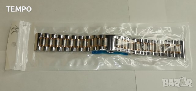 ВЕРИЖКА 22мм от КАЧЕСТВЕНА НЕРЪЖДАЕМА СТОМАНА 316L цвят: Сребро + Розово Злато + ПОДАРЪК, снимка 5 - Каишки за часовници - 42881258