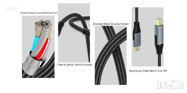 USB C - Mini DisplayPort 8К@60Hz, снимка 2 - Друга електроника - 53288574
