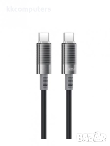 XO PD силиконов кабел Type-C - Type-C 60W, 1m, XO-NB-Q282B / Черен / Баркод : 2404140
