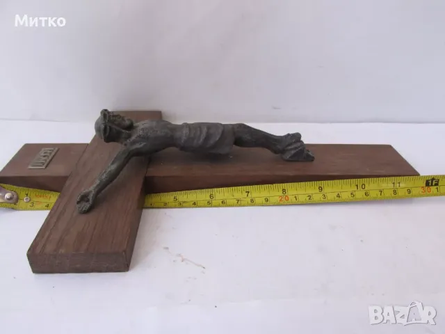 Стар голям кръст,разпятие за стена , снимка 7 - Антикварни и старинни предмети - 47910165