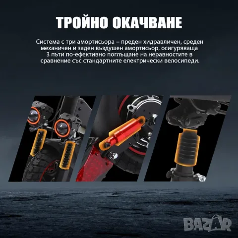 Електрически скутер, тротинетка със седалка 800W 15AH, 45 км/ч, снимка 6 - Мотоциклети и мототехника - 51943122