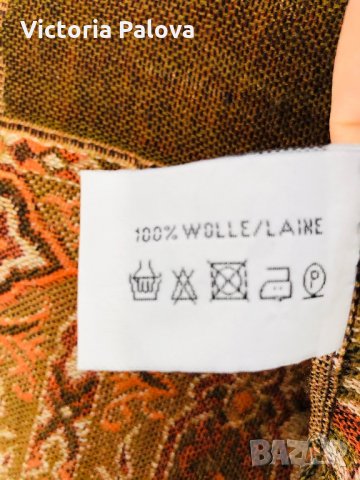 Огромен двуцветен шал ELLE NOR,100% вълна, снимка 5 - Шалове - 31291241