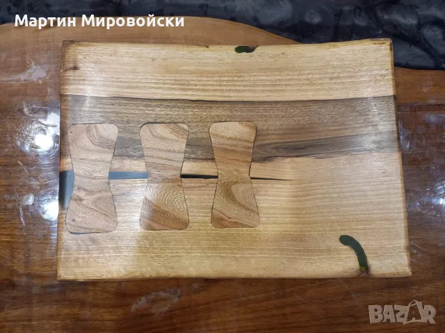 Ръчно изработена дъска от орех и смола