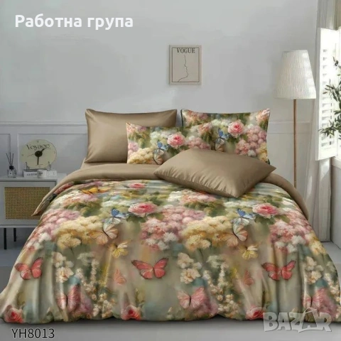 Флоралени десени от памучен сатен с ластик , снимка 8 - Спално бельо - 54072789