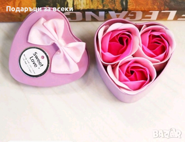 Кутийка сърце с ароматни рози, снимка 1 - Подаръци за жени - 44716803