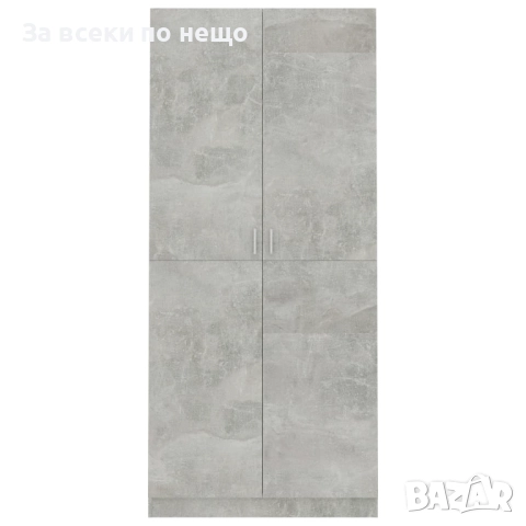 Гардероб, бетонно сив, 90x52x200 см, ПДЧ Код P1160, снимка 7 - Гардероби - 51705048