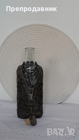 Ръчно изработена бутилка за вино, ракия или други напитки, снимка 6 - Декорация за дома - 54003920