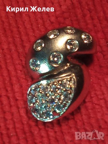 СКЪПОЦЕНЕН СРЕБЪРЕН МЕДАЛЬОН СРЕБРО 925 с БЯЛА ПОЗЛАТА и ФАСЕТИРАНИ ЮВЕЛИРНО КРИСТАЛЧЕТА 34440