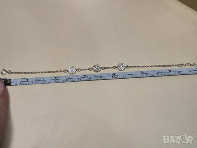 Дамска 925 сребърна гривна с циркони , снимка 5 - Гривни - 50749743